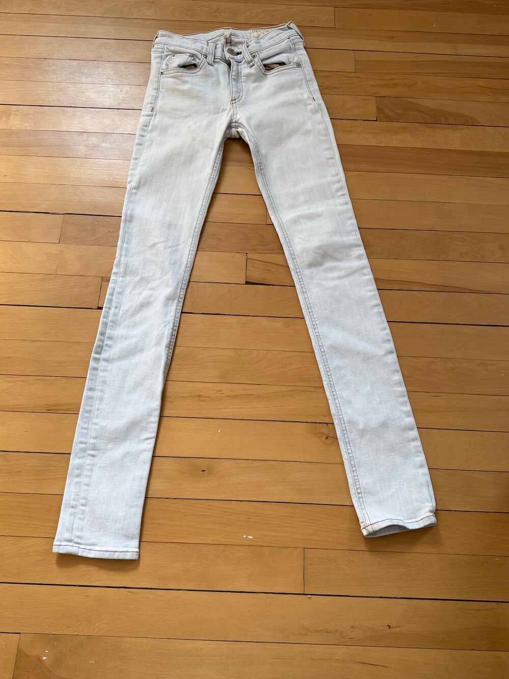 Rag & Bone Women’s Skinny Jeans Size 24, Y2K, Low Rise White Wash
